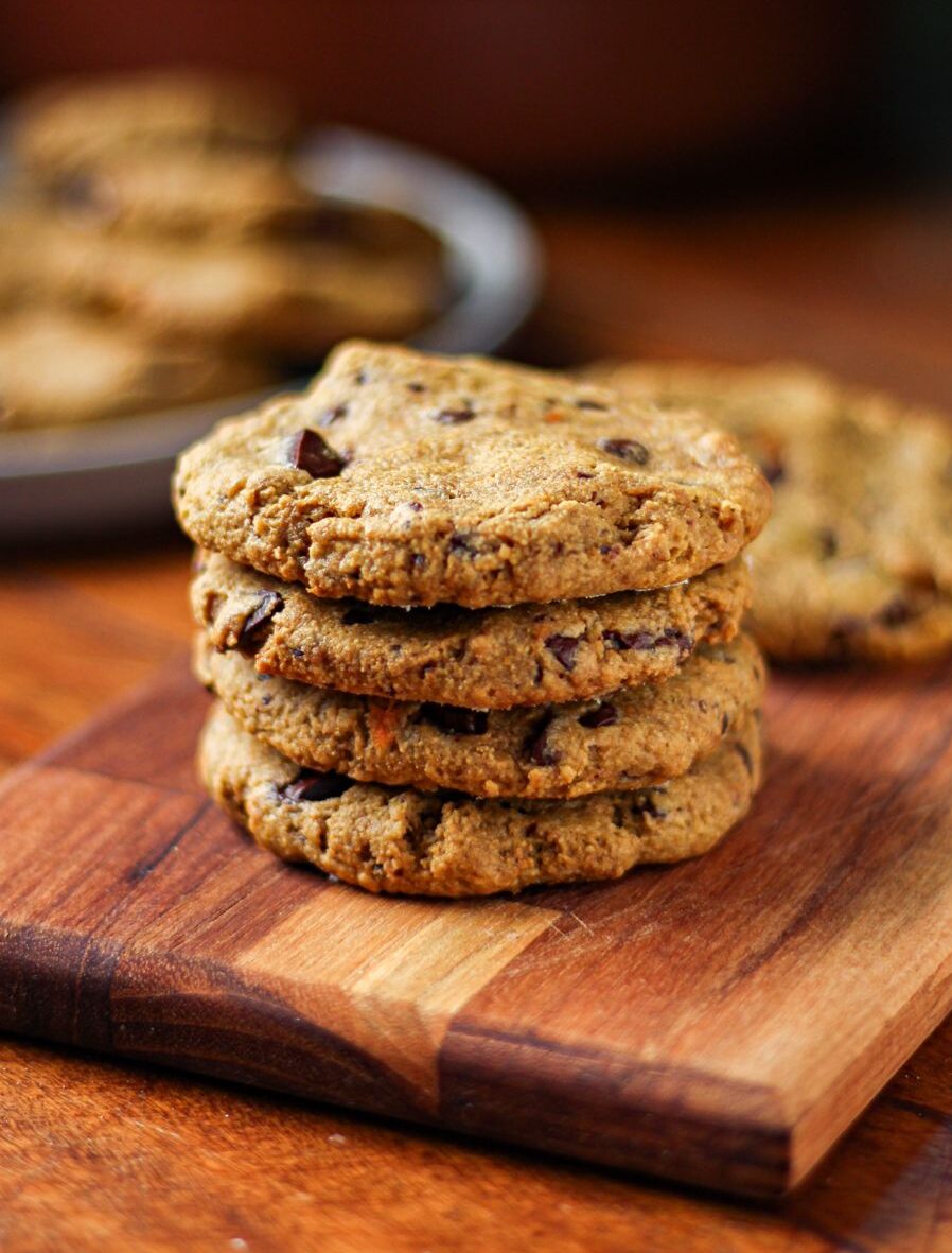 Cookies Veganos de Cenoura com Gotas de Chocolate